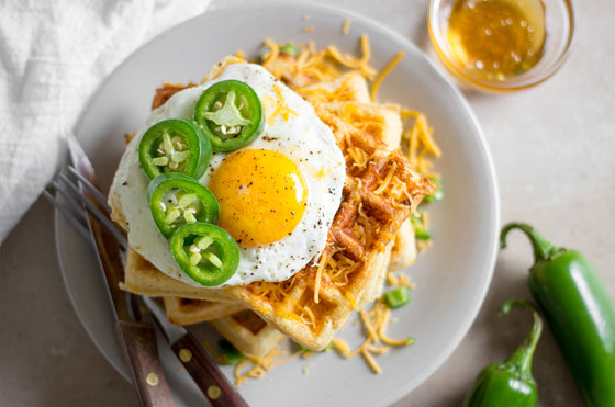 Jalapeño Honey Cornbread Waffles