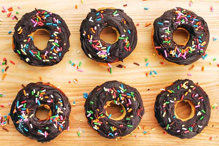 Chocolate Frosted (Vanilla) Doughnuts